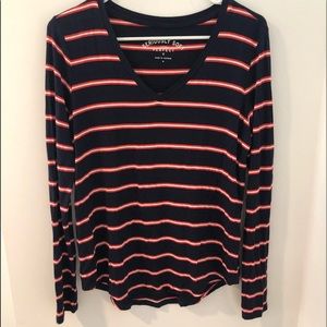 Navy striped AERO long sleeve